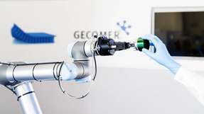 Die Gecomer-Technologie ist erstmals in einen kollaborativen Roboter implementiert worden.