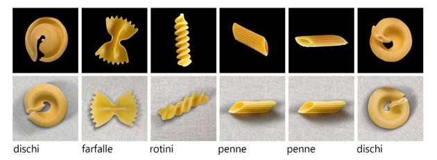 Mit Machine-Learning-basierter Bildverarbeitung kann Pasta auf dem Förderband den verschiedenen Nudelsorten entsprechend klassifiziert werden.