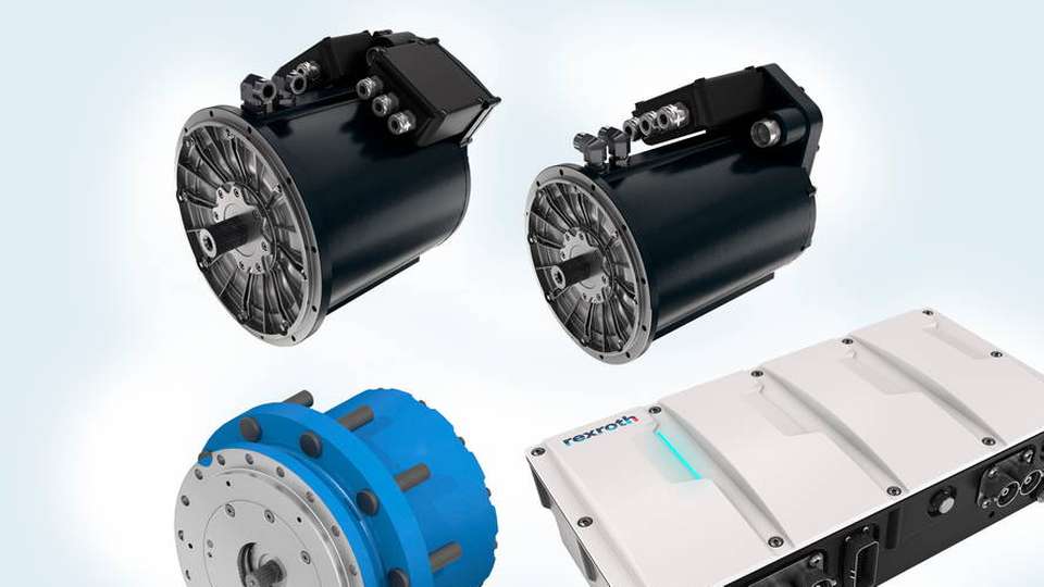 Zur Bauma 2019 stellt Bosch Rexroth die ersten Komponenten des künftigen Elektrifizierungsangebots vor, das von Motoren und Invertern über Hydraulikpumpen und Fahrgetriebe bis hin zu Software und Systemlösungen reicht.