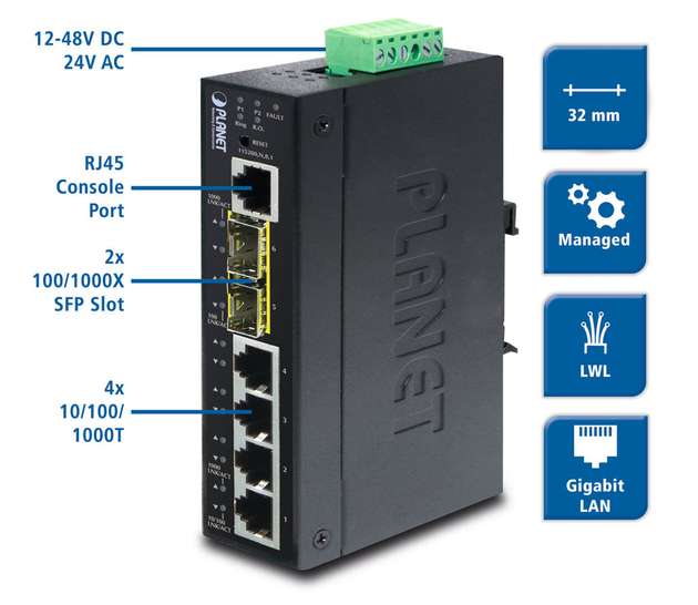 Der administrierbare Gigabit-Ethernet-Switch IGS-5225 von Spectra.