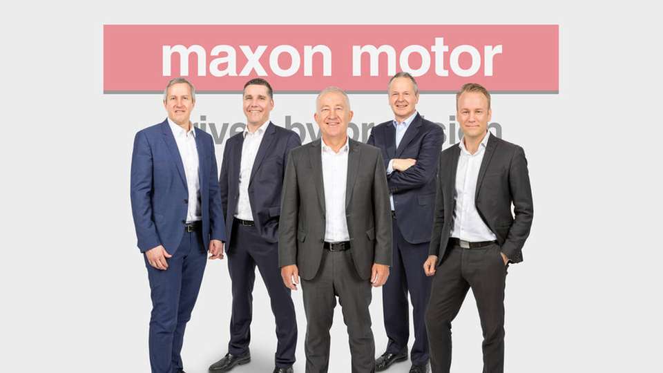 Das aktuelle globale Management von Maxon Motor (von links nach rechts): Martin Zimmermann, Norbert Bitzi, Eugen Elmiger, Ulrich Claessen und Björn Axelsson.