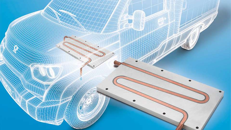 Flüssigkeitskühlkörper für Batteriemanagementsysteme in Elektroautos von CTX.