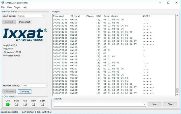 Ein Monitoring-Tool gewährleistet die intuitive Inbetriebnahme des simplyCAN-Adapters.