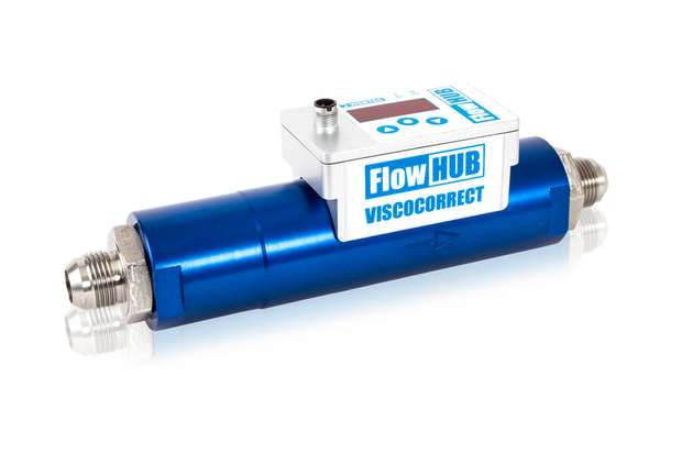 Der FlowHUB ViscoCorrect kommt in Anwendungen mit Wasser, Fluiden auf Wasserbasis sowie Hydraulik- und Schmierölen zum Einsatz.