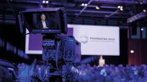 Uwe Harbauer, Mitglied der Geschäftsführung von Bosch Packaging Technology und Leiter des Geschäftsbereichs Pharma, auf dem Pharmatag 2019.
