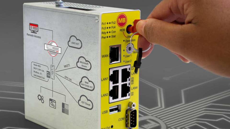 Der Industrie-Router von mbnet.rokey bietet einen skalierbareren Zugriffsschutz per Schlüsselschalter an.