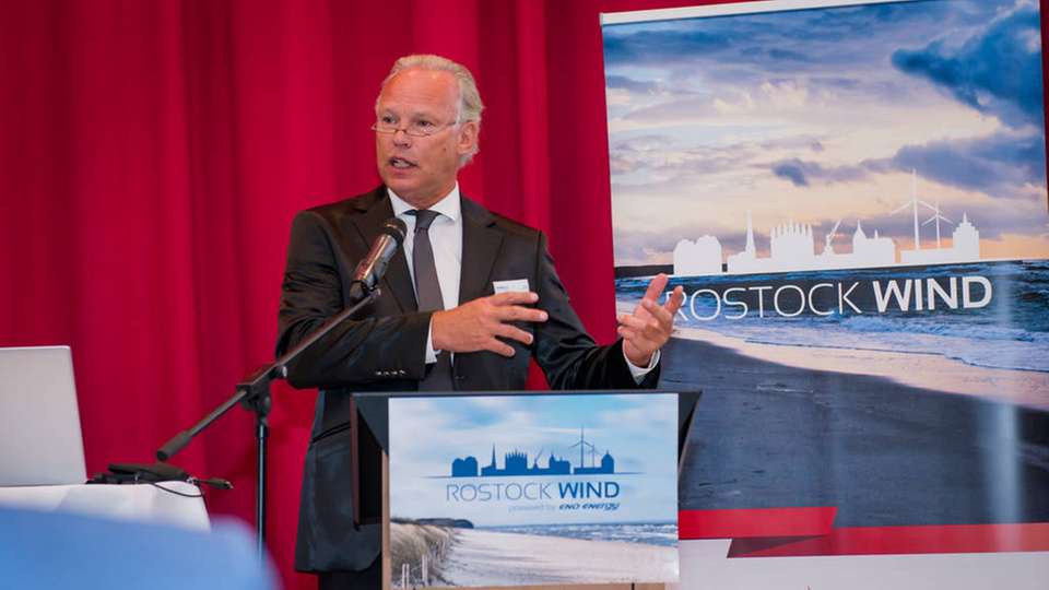 Hermann Albers, Präsident des BWE, bei der Rostock Wind 2018 