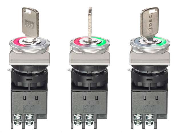 Die Schlüsselschalter der Serie LW mit aufteilbarer Ringbeleuchtung sorgen durch optische Unterstützung für eine höhere Bediensicherheit.