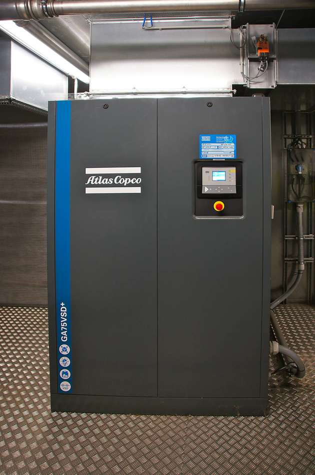 In der neuen Druckluftstation arbeiten drei öleingespritzte Schraubenkompressoren vom Typ GA 75 VSD+, einer davon als Redundanz.