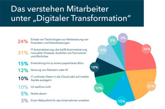 Grafische Darstellung der Antworten auf die Frage, was die Studienteilnehmer unter Digitaler Transformation verstehen.