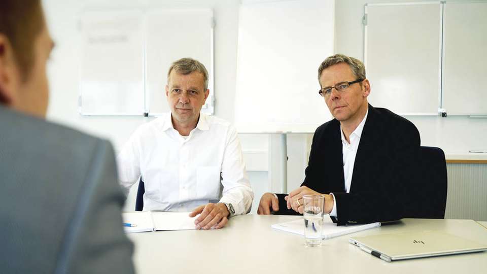 Dr. Georg Pfeifer (links) und Joachim Dittrich von Optima im Interview.