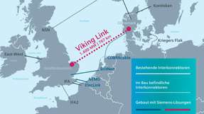 Viking Link ist die erste Hochspannungsgleichstromübertragungs-Verbindung zwischen Großbritannien und Dänemark. Der Interkonnektor wird den Austausch von elektrischer Energie bis zu 1.400 MW ermöglichen.