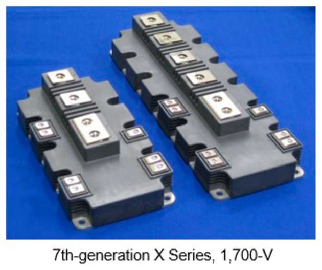 Die IGBT-Module der X-Serie der siebten Generation mit 1.700 V Spannungsfestigkeit.
