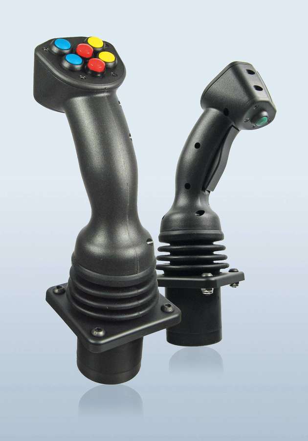 Multifunktionale Joysticks mit integrierten Tastern wie die Serie CJ von Apem/Idec bieten ein hohes Maß an Flexibilität und Sicherheit auch unter rauen Einsatzbedingungen.