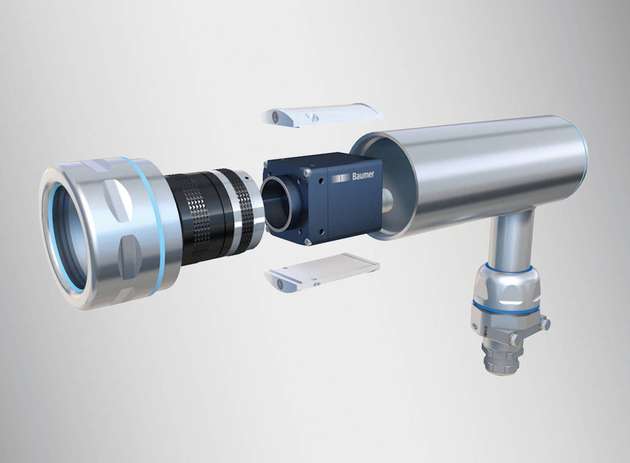 Das IP69K-Schutzgehäuse im Hygienedesign und Edelstahl eliminiert die Anhaftungsmöglichkeiten für Produktreste.