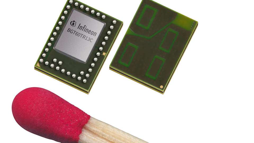 Der 60 GHz Chip ist ein komplettes Radarsystem das Bewegungen in Räumen wahrnehmen oder Abstände von Objekten im Millimeter-Bereich messen kann.