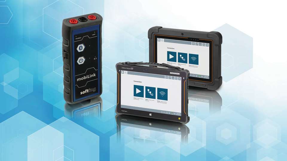 Das Bundle zur Konfiguration und Parametrierung von Feldgeräten beinhaltet ein Field Xpert Tablet und ein Mobilink Interface, das die Verbindung zum Tablet über Bluetooth herstellt.