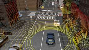 In der Simulationsumgebung von dSpace lassen sich reale Objekte wie Verkehrsteilnehmer, Verkehrszeichen oder Randbebauung individuell einfügen.