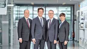 Die bisherige Geschäftsführung von Phoenix Contact (von links): Frank Stührenberg (CEO), Axel Wachholz (CFO), Roland Bent (CTO) und Prof. Dr. Gunther Olesch (CHRO).