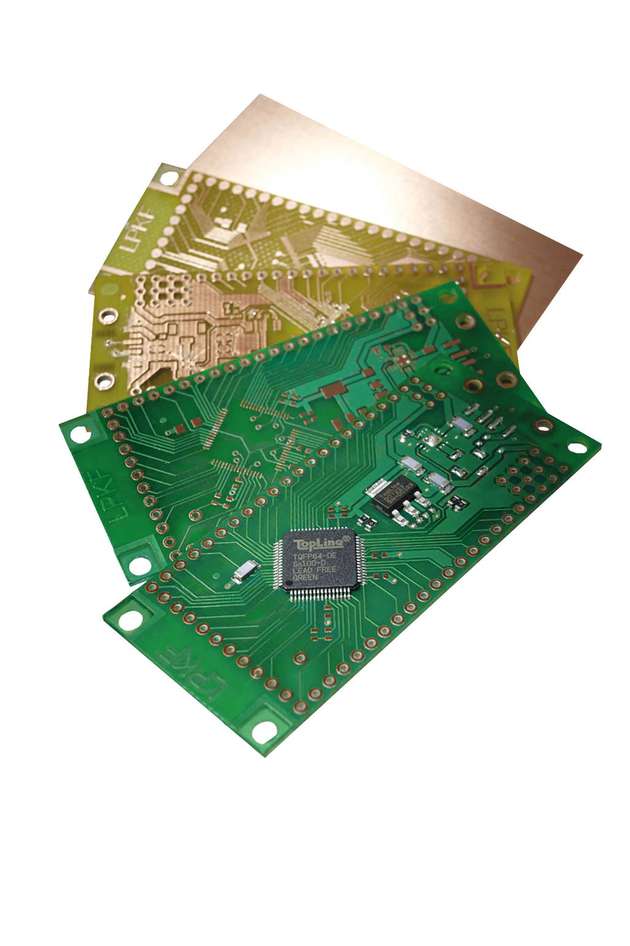 Die Entwicklungsschritte eines Boards, das mit LPKF-Equipment realisiert worden ist.