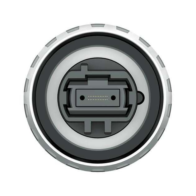 M17-MPO mit integriertem MPO-Mehrfaserstecker in Schutzart IP67.