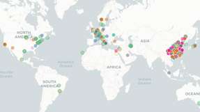 Die Karte zeigt, an welchen Orten weltweit zu welchen Bereichen der Virus- und Krankheitsbekämpfung klinisch geforscht wird.