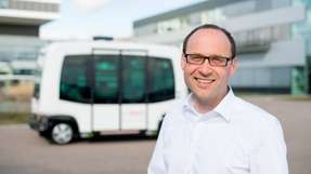 Steffen Koop ist Projektleiter bei 3F, einem Projekt das an fahrerlosen Shuttles und Transportsystemen arbeitet.