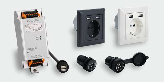 Lütze Transportation bietet für unterschiedliche Anwendungsfälle in der Bahntechnik passende USB-Ladeport-Lösungen.