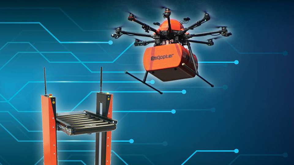 Die FlowPro-Projektpartner analysieren in der Mikrologistik bis zur Losgröße 1 den flexiblen, auf KI basierten Einsatz dezentral organisierter, boden- und luftgebundener autonomer Fördereinheiten,