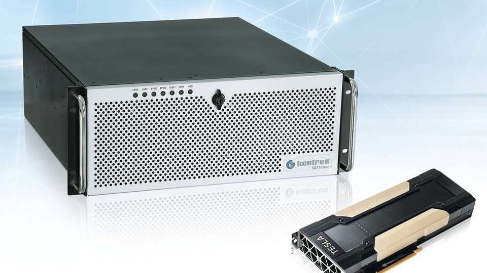 Nvidia-GPUs liefern die notwendige Prozessorleistung für Kontrons Rackmount-Server Kiss V3 4U SKX-AI.