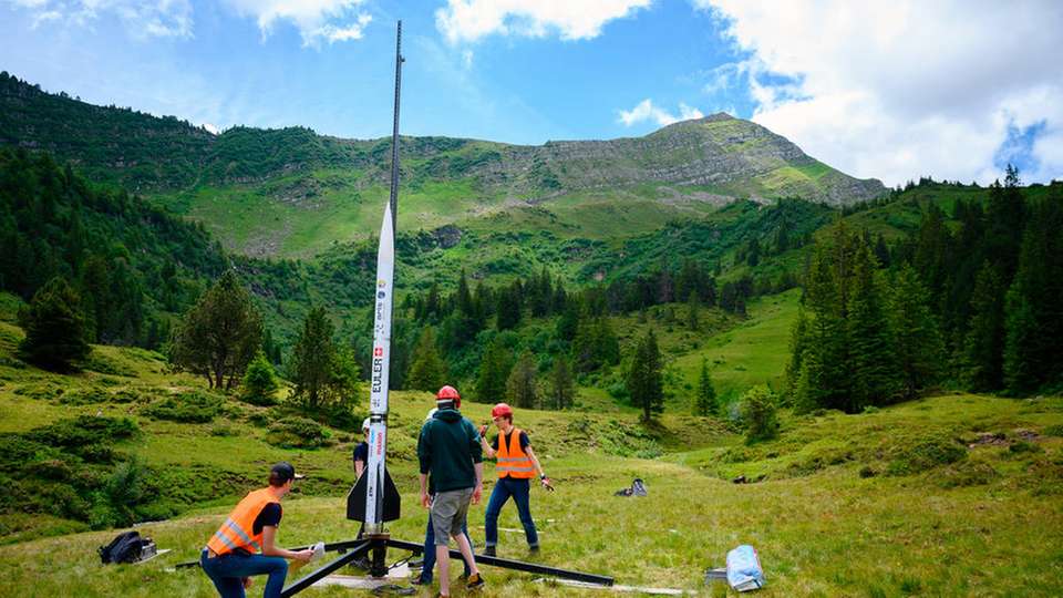 In den Schweizer Bergen nahe Luzern musste sich die Rakete mit den 3D-gedruckten-Teilen unter Beweis stellen.