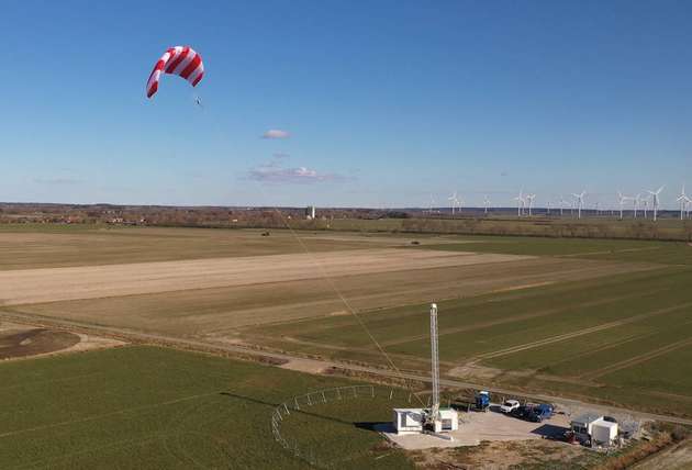 Energiegewinnung in 400 m Höhe: die Zugdrachenanlage von SkySails Power.