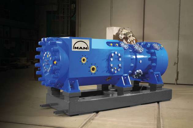 Das Herzstück des ETES Heat Pump Systems ist der HOFIM Motor-Kompressor von MAN Energy Solutions.