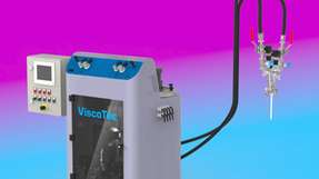 Die ViScaFeed-Einheit versorgt einen 2K-Dispenser mit Vergussmasse für Elektroniksysteme.