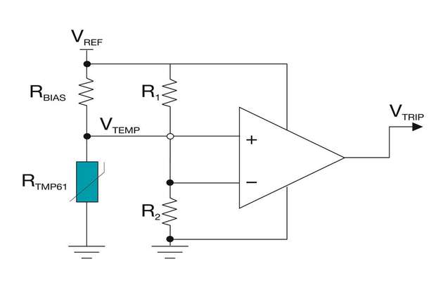 Prinzipielle Schwellenwerterkennung mit einer Kombination aus Thermistor und Komparator