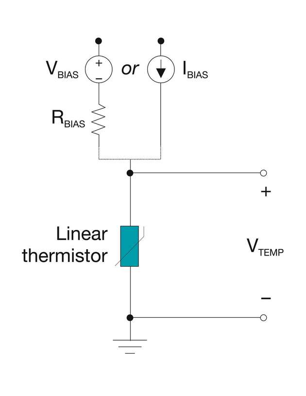 Ein linearer PTC-Thermistor ohne Parallelwiderstand