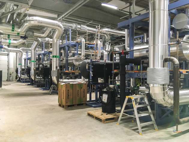 Das in Malmö installierte Ammoniak-Wärmepumpensystem