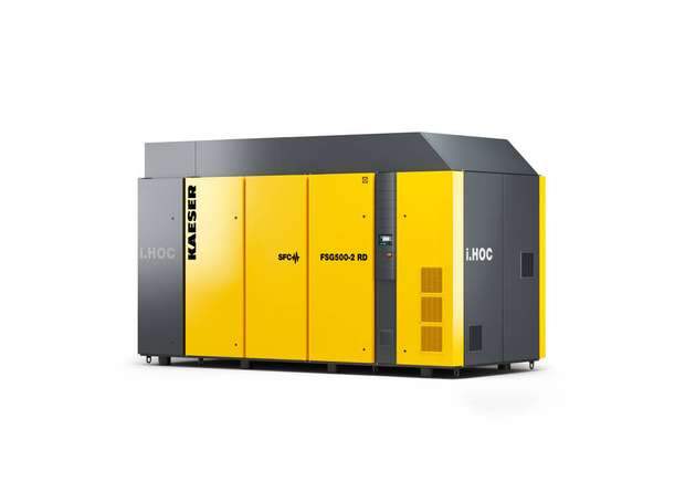 Der trockenverdichtende Schraubenkompressor inklusive integriertem Rotationstrockner i.HOC liefert Druckluft mit Drucktaupunkten bis zu -30 °C.