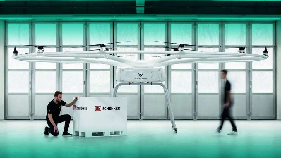 Die VoloDrone verfügt über 18 Rotoren und wird vollelektrisch betrieben.