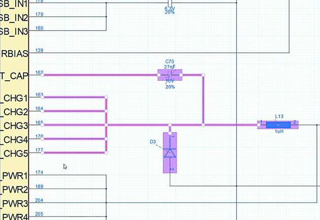 Subcircuit, das den Stress an der Diode verursacht.