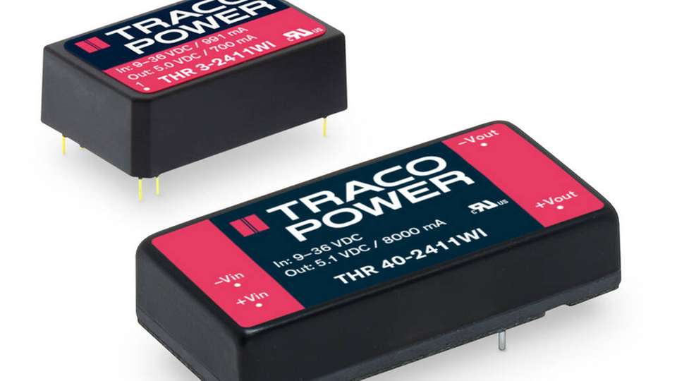 Die DC/DC-Wandler der THR-Serie von Traco verfügen über eine erhöhte Stoß- und Vibrationsfestigkeit und sind somit auch für Einsatz unter rauen Bedingungen geeignet.