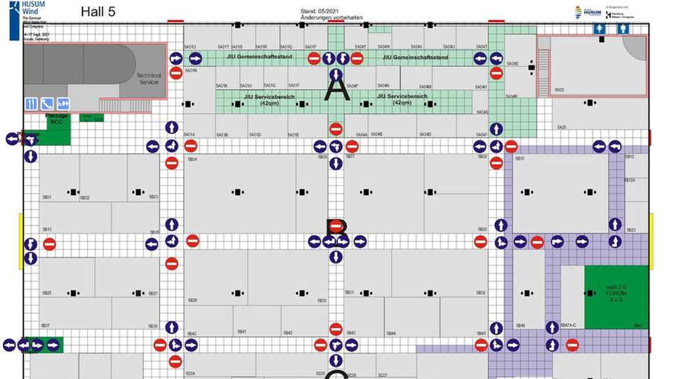 Das Einbahnstraßensystem führt die Besucherströme durch alle Hallen.