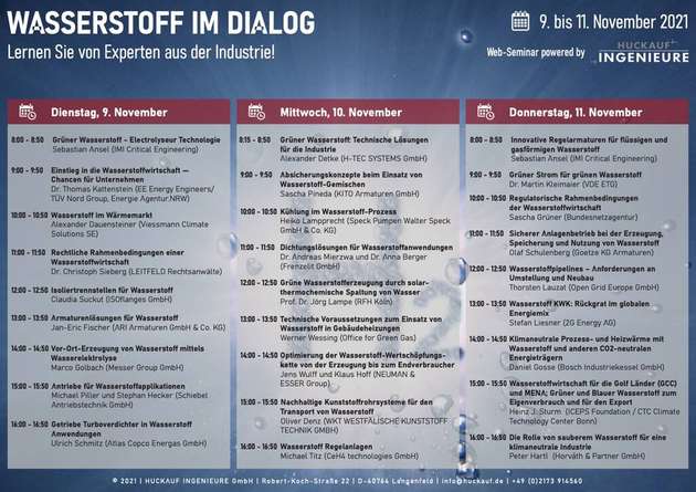 Das komplette Programm von „Wasserstoff im Dialog“