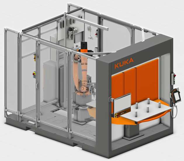 Die Cell4_Production von Kuka sind modulare, skalierbare Fertigungszellen. Das HMI baut auf atvise.