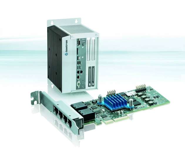 Das Kontron TSN-Starterkit ermöglicht Konfiguration und Monitoring von TSN-Netzwerken. Mit einer PCI-Express-Karte und passender Software können IPCs für TSN nachgerüstet werden.