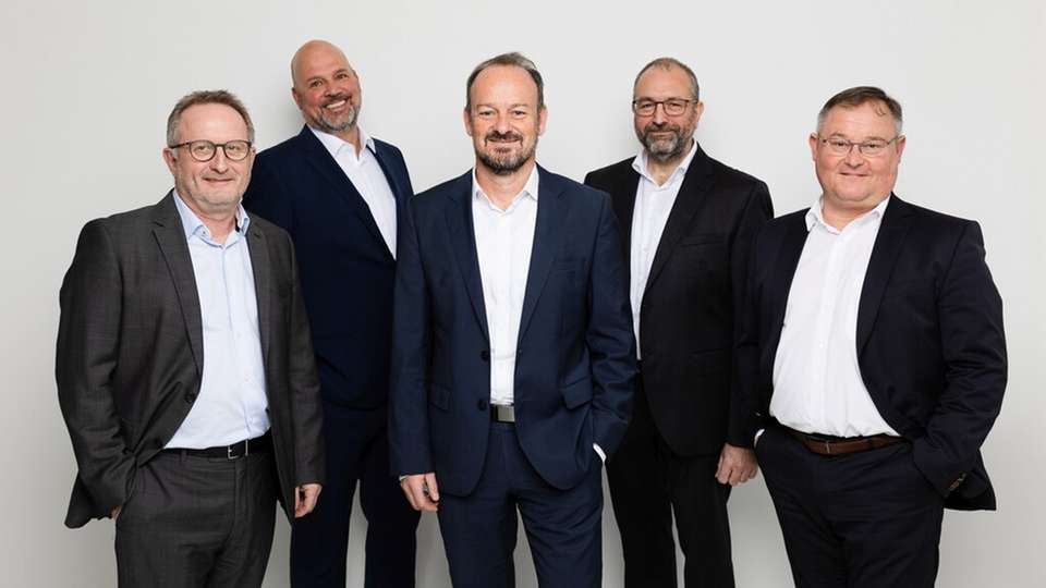 Die neue Geschäftsführung von Congatec (Von Links: Gerhard Edi CSO, Daniel Jürgens CFO, Dr. Dirk Haft CEO, Konrad Garhammer CTO, Thomas Schultze COO)