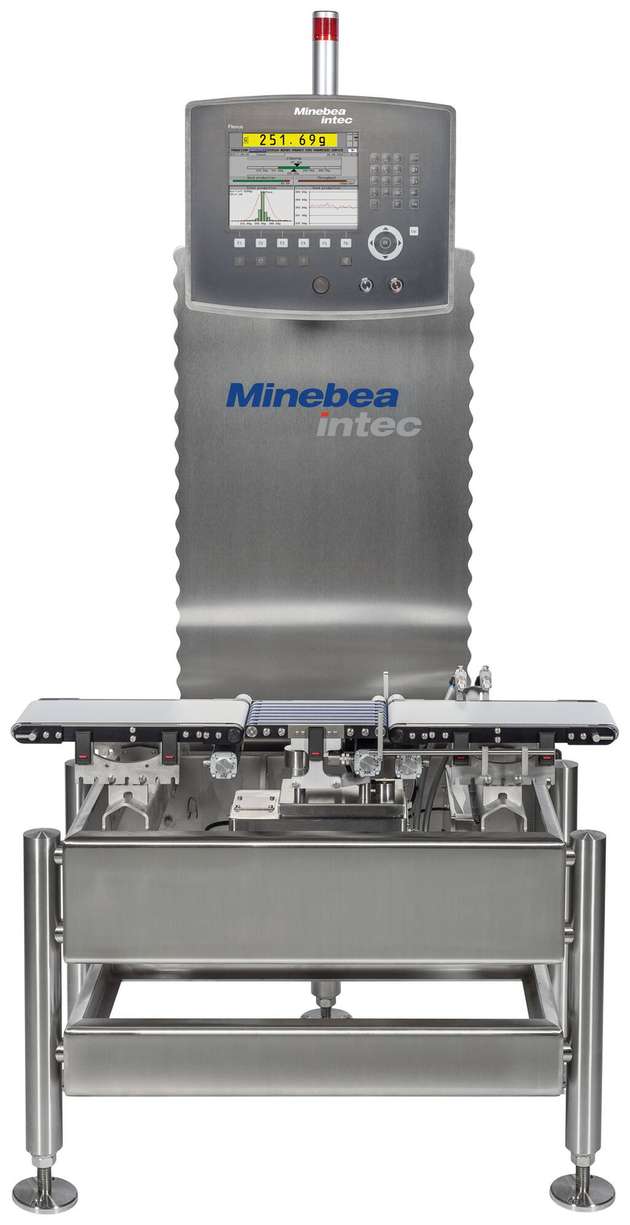 Die Kontrollwaage Flexus überprüft das Gewicht und die Vollständigkeit verpackter Lebensmittel und entspricht ebenfalls den Hygienic-Design-Richtlinien der EHEDG.