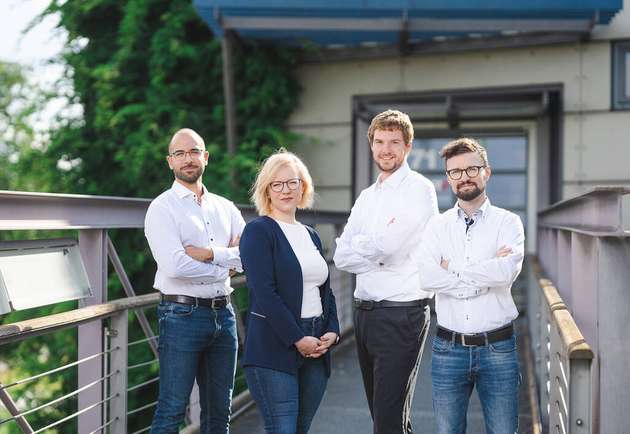 Die Gründer von Fusion Bionic (von links nach rechts): Sabri Alamri, Laura Kunze, Benjamin Krupop, Tim Kunze.