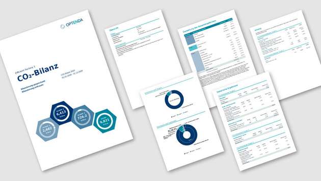 Die fertige CO2-Bilanz kann direkt im PDF-Format exportiert und in einem übersichtlichen Layout abgebildet werden.