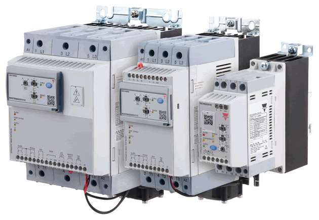 Die vollgesteuerten Softstarter der Serie RSGT ermöglichen den Sanftanlauf von Drehstrom-Asynchron-Motoren von 5,5 kW bis 75 kW bei 400 VAC.